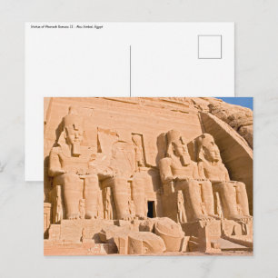 Cartão Postal Grande Templo de Abu Simbel - Ramsés II - Egito