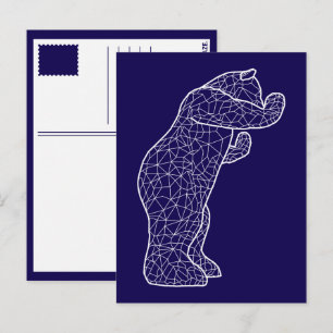 Cartão Postal grande urso azul