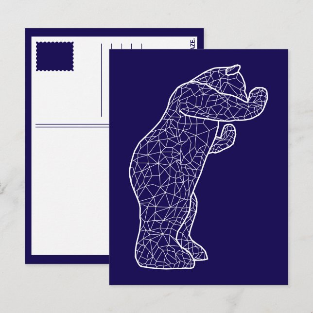 Cartão Postal grande urso azul (Frente/Verso)