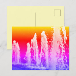 Cartão Postal Grandes Bright Gushing Water Founges Coloridos