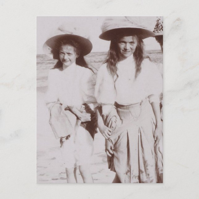 Cartão Postal Grandes Duquesas da Rússia, Olga & Tatiana Romanov (Frente)