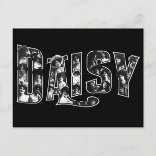 Cartão Postal Grandes letras Daisy com rostos de mulheres
