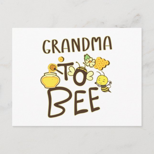 Cartão Postal Grandma To Bee Pregnancy Announcement Pregnant (Frente)