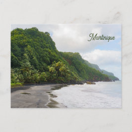 Cartão Postal Grand'Rivière Martinique Praia de Areia Preta Natu