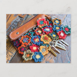 Cartão Postal Granny Square Crochet Art