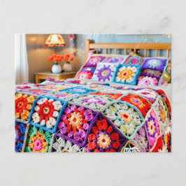 Cartão Postal Granny Square Crochet Art