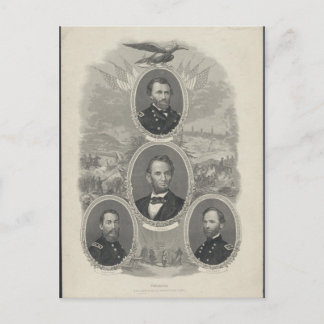 Cartão Postal Grant, Lincoln, Sheridan, Sherman