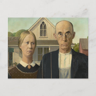 Cartão Postal Grant Wood - Americano Gótico