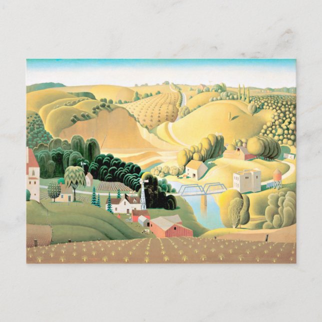 Cartão Postal Grant Wood - Stone City, Iowa Postcard (Frente)
