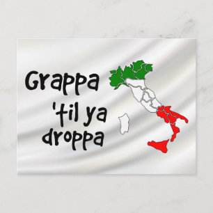 Cartão Postal Grappa Até Você Cair Mapa Itália