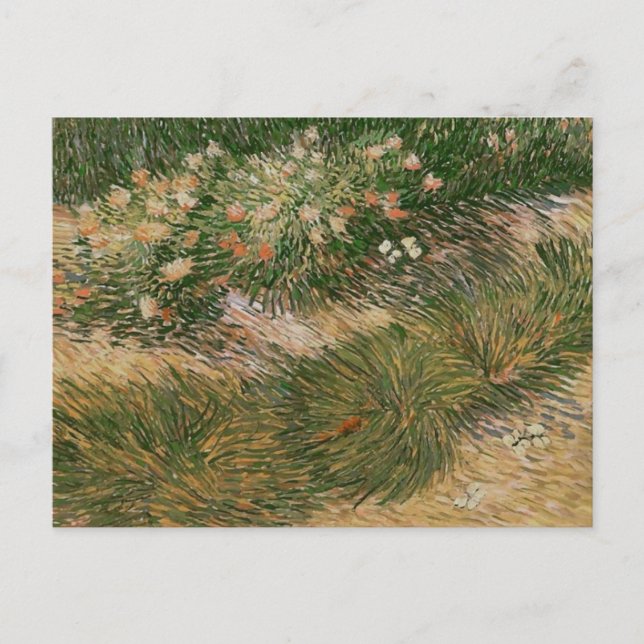 Cartão Postal Grass & Butterflies (F460) Van Gogh Fine Art (Frente)