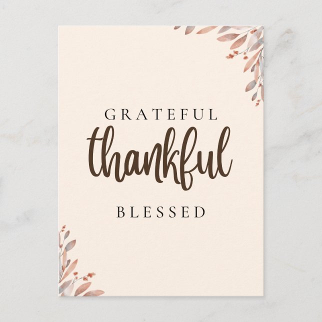 Cartão Postal Grata Agradeço ao Botânico abençoado (Frente)