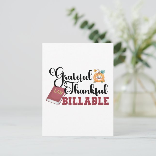 Cartão Postal Grateful Billable - Ação de Graças (Em pé/Frente)