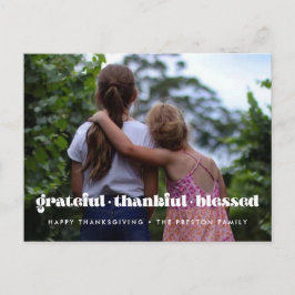 Cartão Postal Grateful Thankful Blessed foto de Ação de Graças