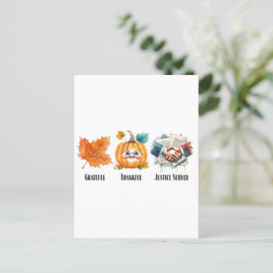 Cartão Postal Grateful Thankful Justice Served - Citação de Advo