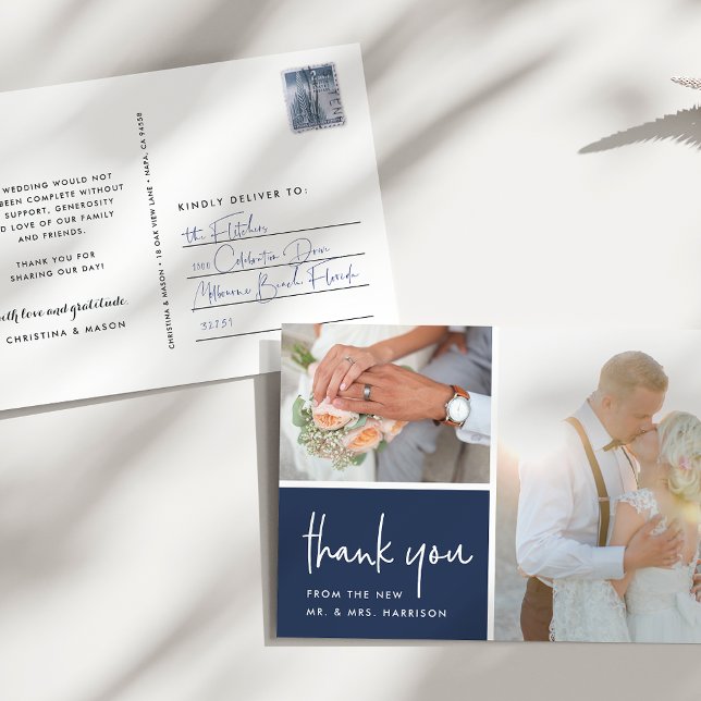 Cartão Postal Gratidão ao Marinho | Foto De Casamento Obrigado (Criador carregado)