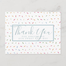 Cartão Postal Gratidão Bebê Sprinkles Coloridos