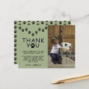 Cartão Postal Gratidão de Foto de Aniversário de Crianças com Pe