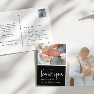 Cartão Postal Gratidão Escrita Foto De Casamento Obrigado