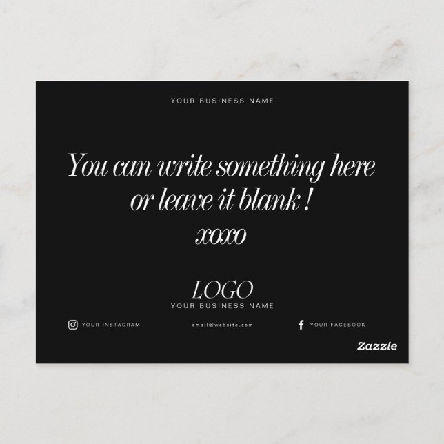 Cartão Postal Gratidão nos Negócios: Um Sincero Obrigado (Verso)