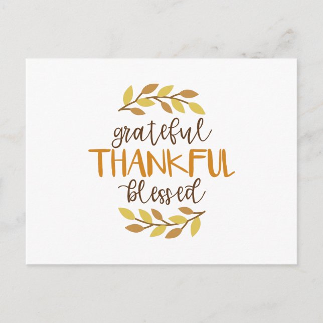 Cartão Postal Gratificado Agradecido Bênção (Frente)