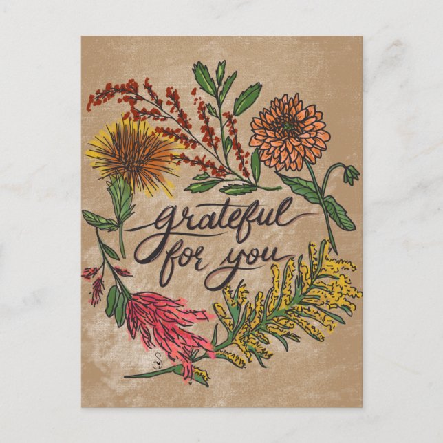 Cartão Postal Gratitude Postcard Set | November Snail Mail | Tha (Frente)