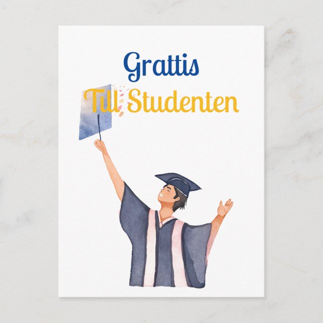 Cartão Postal Grattis till studenten (Frente)