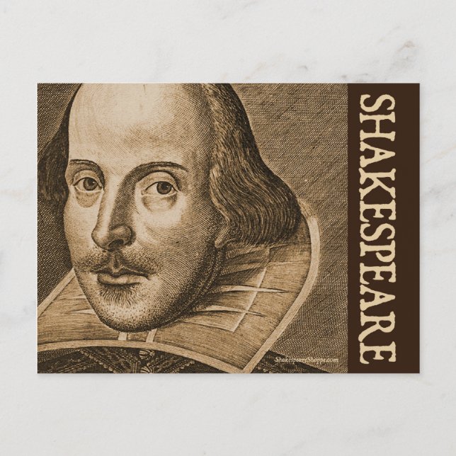Cartão Postal Gravações de Shakespeare Droeshout (Frente)