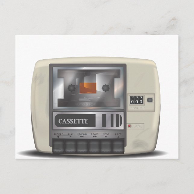 Cartão Postal Gravador de cassete (Frente)