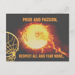 Cartão Postal Gravando Imagem do Tema do Netball com Bola com Sl