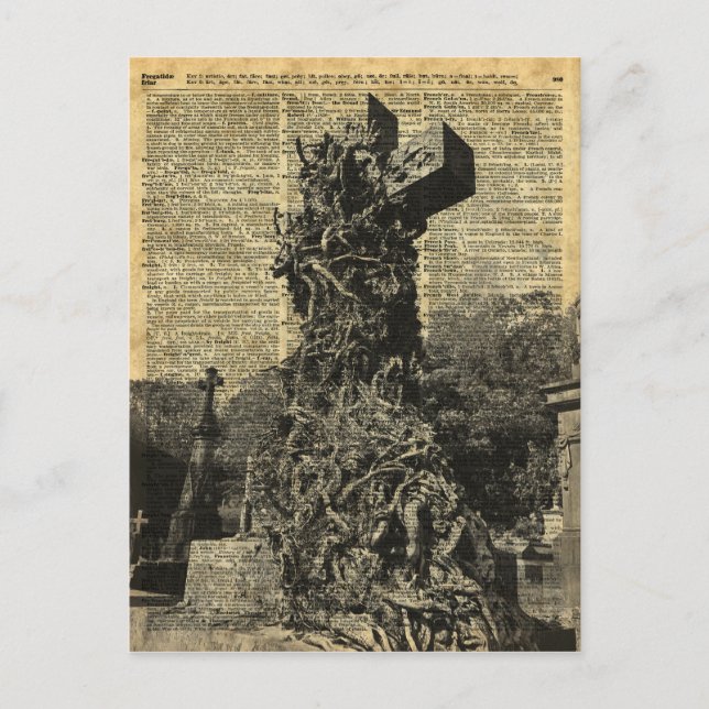 Cartão Postal Graves Góticas Vitorianas,Arte do Dia das Bruxas (Frente)