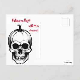 Cartão Postal Gravestone e crânio