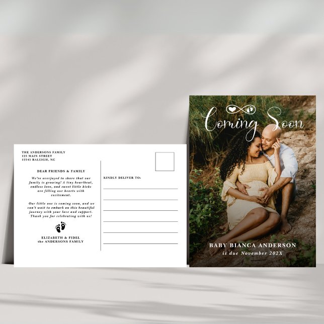 Cartão Postal Gravidez de Foto em Breve para Bebê (Criador carregado)