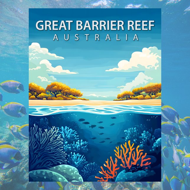 Cartão Postal Great Barrier Reef Australia Coral Sea Travel (Great Barrier Reef Australia Coral Sea Travel Postcard
)