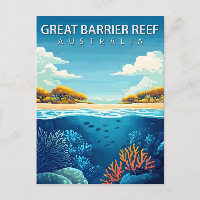 Cartão Postal Great Barrier Reef Australia Travel (Frente)