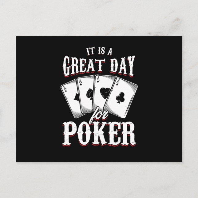 Cartão Postal Great Day For Poker Casino Cards Gambler Gift (Frente)