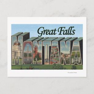 Cartão Postal Great Falls, Montana - Cenas de Letras Grandes