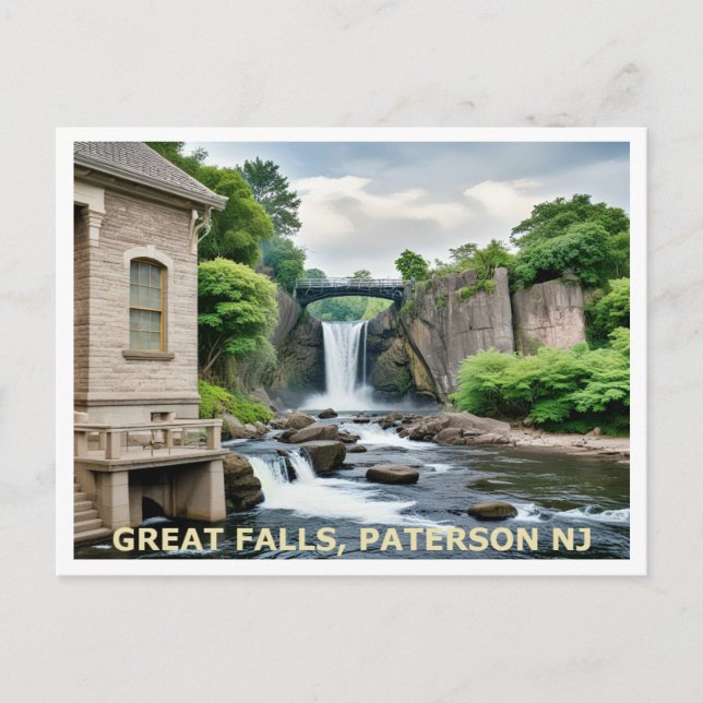 Cartão Postal Great Falls, Paterson NJ (Frente)