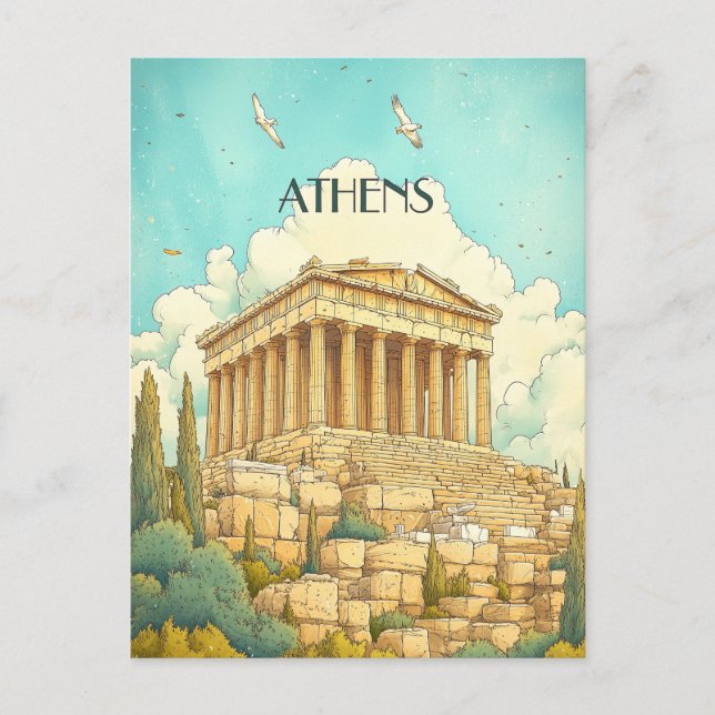 Cartão Postal Grécia Atenas (Frente)