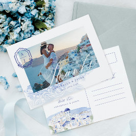 Cartão Postal Grécia Casamento Obrigado Escrevendo Foto Do Monog