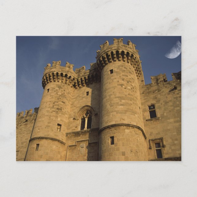 Cartão Postal Grécia, cidade de Rhodes. Vista do Palácio do (Frente)