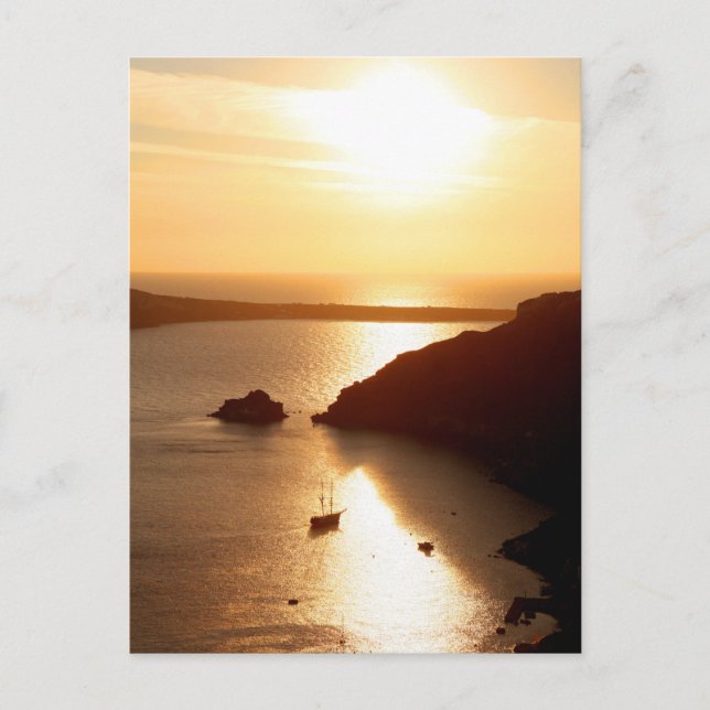 Cartão Postal Grécia da ilha Santorini (Frente)