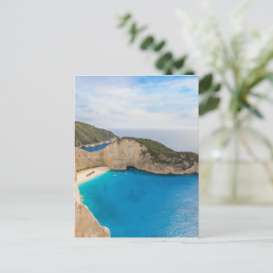 Cartão Postal Grécia de praia Navagio