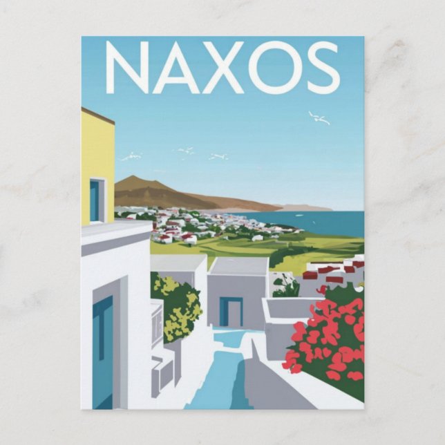 Cartão Postal Grécia de Viagem de Naxos (Frente)