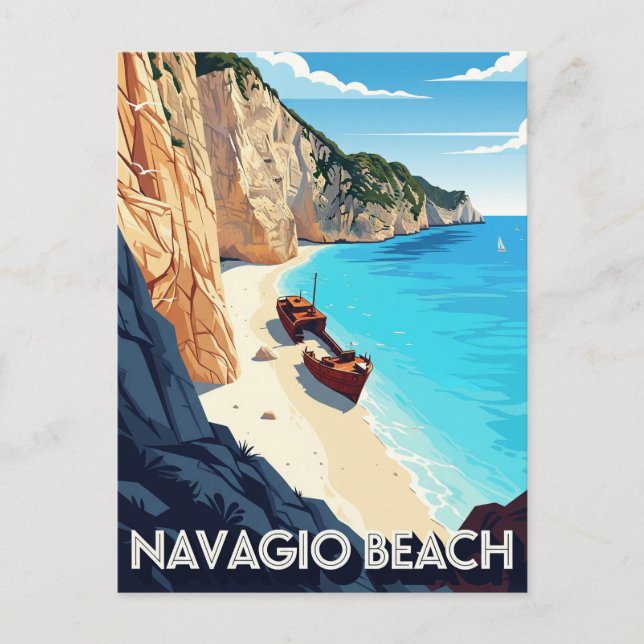 Cartão Postal Grécia Navagio Beach (Frente)