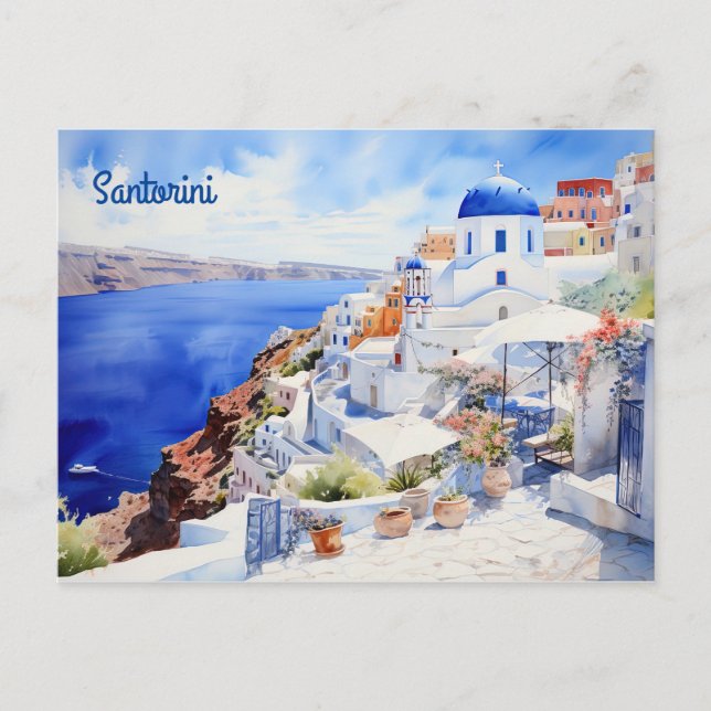 Cartão Postal Grécia Santorini (Frente)