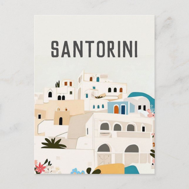 Cartão Postal grécia Santorini (Frente)