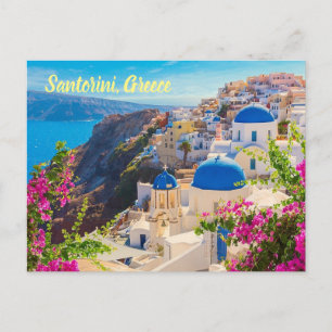 Cartão Postal Grécia Santorini estilizada