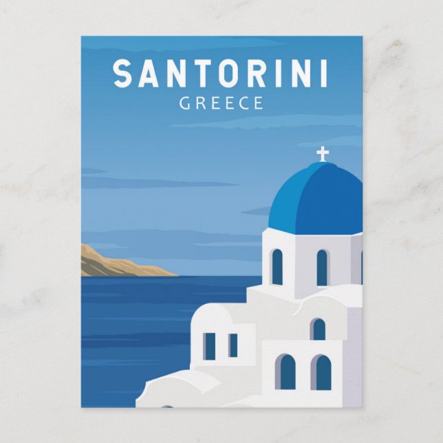 Cartão Postal Grécia Santorini - Vintage (Frente)