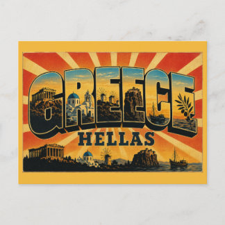 Cartão Postal Grécia Viagem Antiga Arte Patrimônio Mediterrâneo